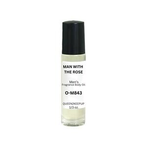 Man With The Rose Men's Body Oil Fresh Rose Citrus Woody Floral Roll-On Scent